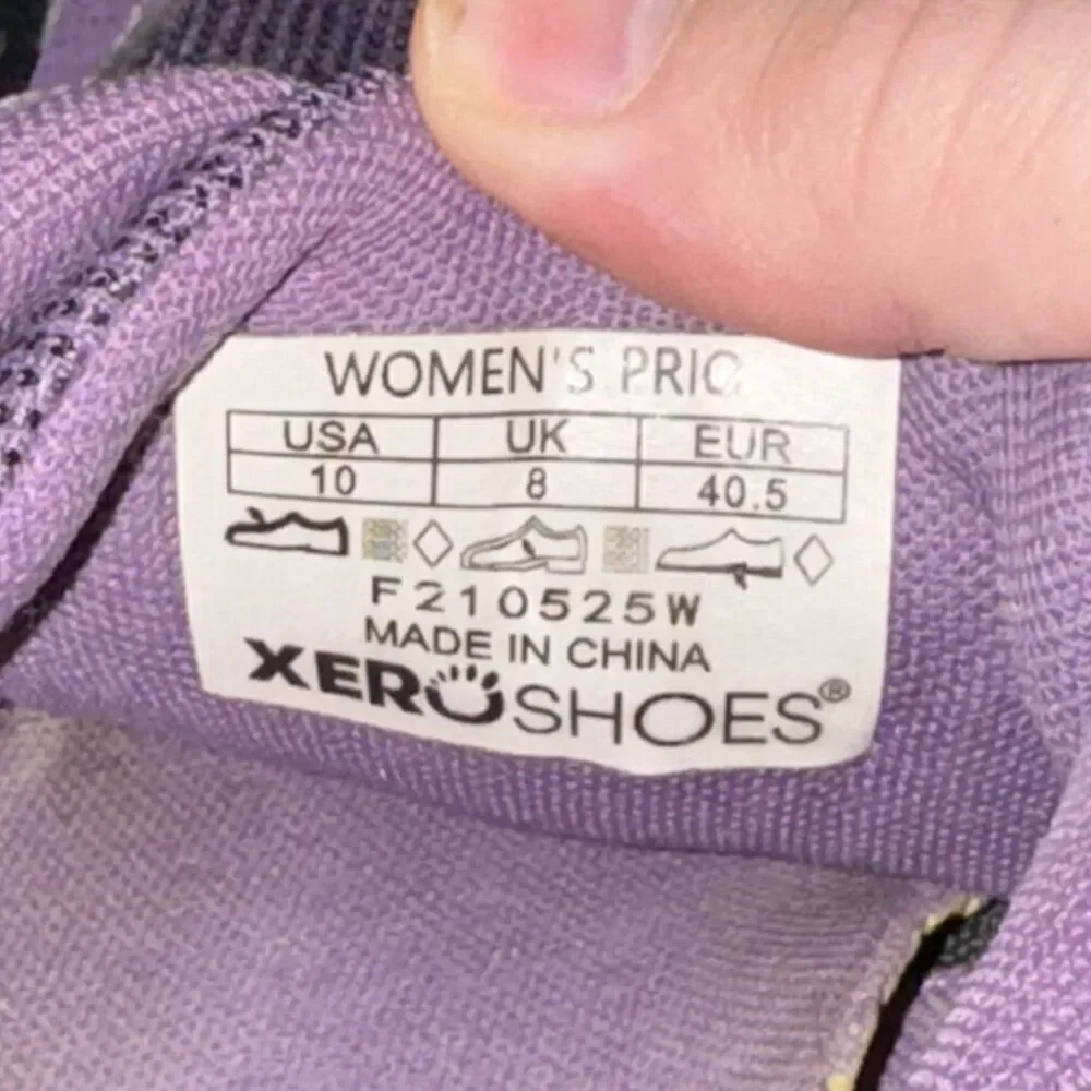 XERO Prio Athletic Running Shoes Purple Miniminalist Barefoot Womens Size 10